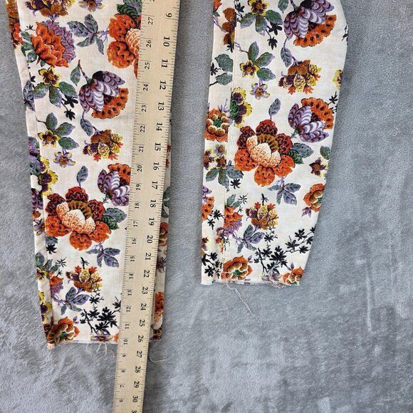 Pilcro High-Rise Cigarette Jeans Womens 27 Floral Print Skinny Stretch Denim - Picture 10 of 13
